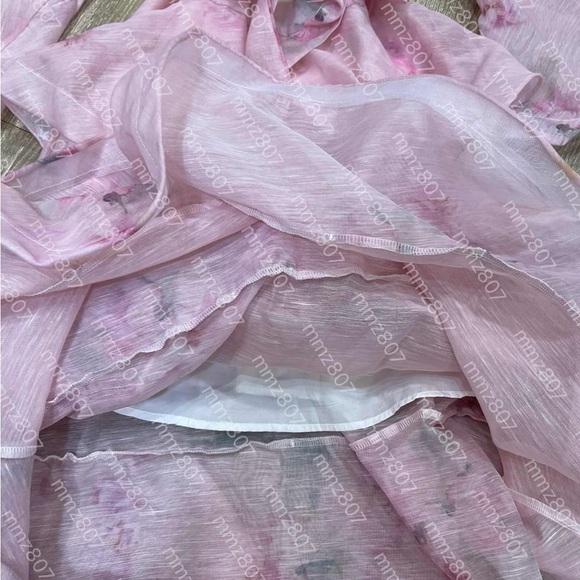 Designer-Style Pink Layered Ruffle Dress - Picture 3 of 5